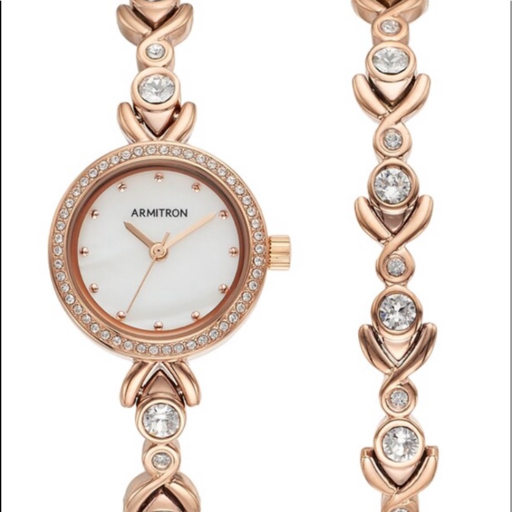 Armitron Women’s Crystal Watch & Bracelet Set
